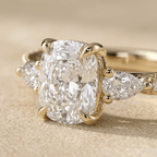 Solid 14K Gold Pavé Set Moissanite Ring