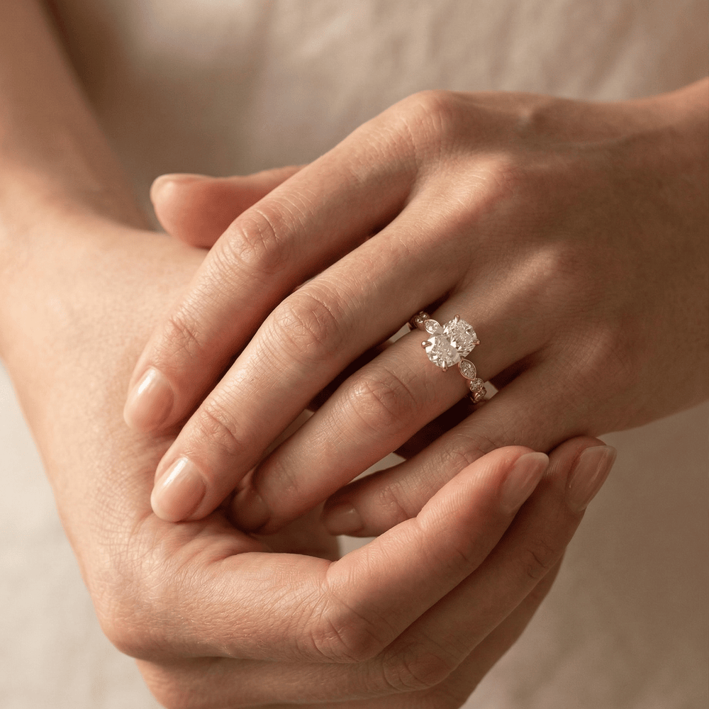 Moissanite anniversary gift ring for her