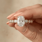 Cushion cut moissanite bridal promise ring