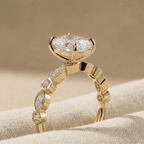 Elongated cushion moissanite ring for romantic gifts