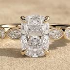 Cushion cut moissanite engagement ring