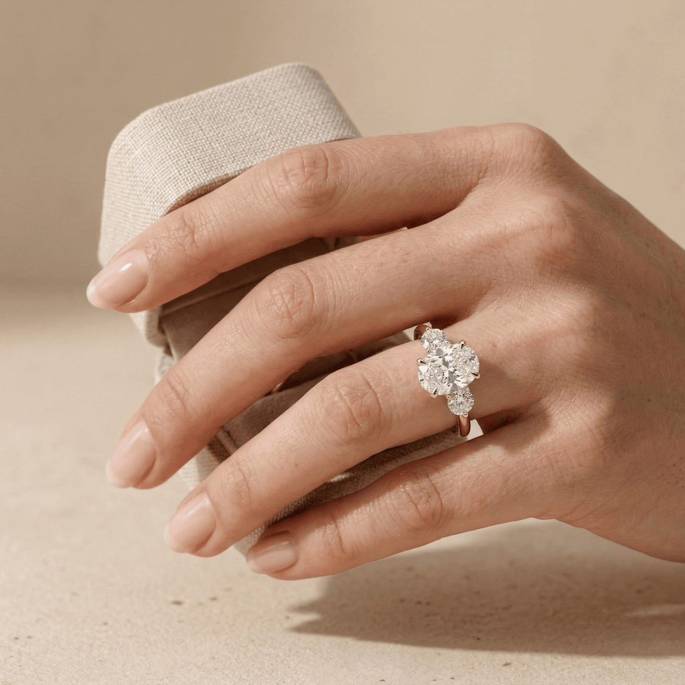 Sparkling elongated cushion moissanite ring design
