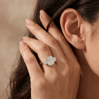 Meaningful three stone moissanite gift ring