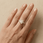 Emerald moissanite promise ring for her