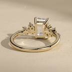 Emerald cut moissanite bridal ring design