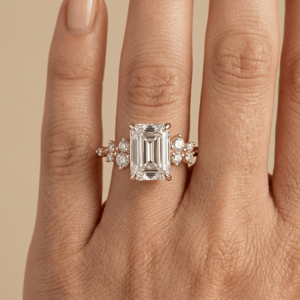 Luxury moissanite engagement ring