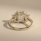 Emerald moissanite promise ring for women