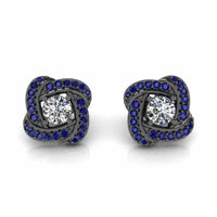 Enhanced Round Cut Knot Stud Earrings in Sterling Silver - JBR Jeweler