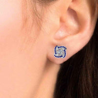 Enhanced Round Cut Knot Stud Earrings in Sterling Silver - JBR Jeweler