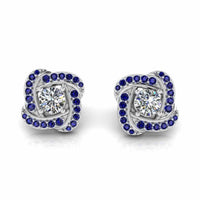 Enhanced Round Cut Knot Stud Earrings in Sterling Silver - JBR Jeweler