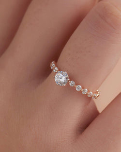 Floating Round Lab Grown Diamond Solitaire Ring - JBR Jeweler