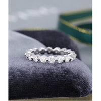 Full Eternity Vintage Stacking Matching Bridal Moissanite Wedding Band - JBR Jeweler