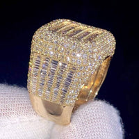 Full Ice out Baguette Moissanite Diamond Real VVS For Men's Custom Hip Hop Ring - JBR Jeweler