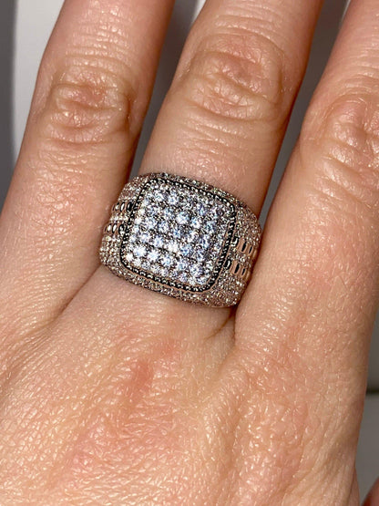 Full Ice out Moissanite Diamond Real VVS Men's Custom Hip Hop Designer Big Ring - JBR Jeweler