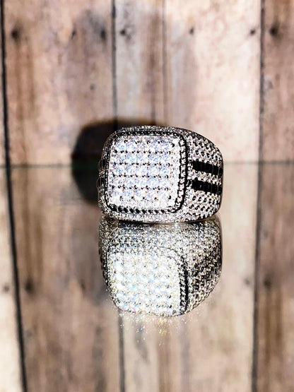 Full Ice out Moissanite Diamond Real VVS Men's Custom Hip Hop Designer Big Ring - JBR Jeweler