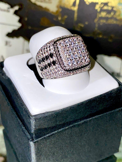 Full Ice out Moissanite Diamond Real VVS Men's Custom Hip Hop Designer Big Ring - JBR Jeweler