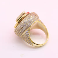 Full Iced Out Moissanite Custom Spinning Initial Bubble Letter Rotatable Party Ring - JBR Jeweler