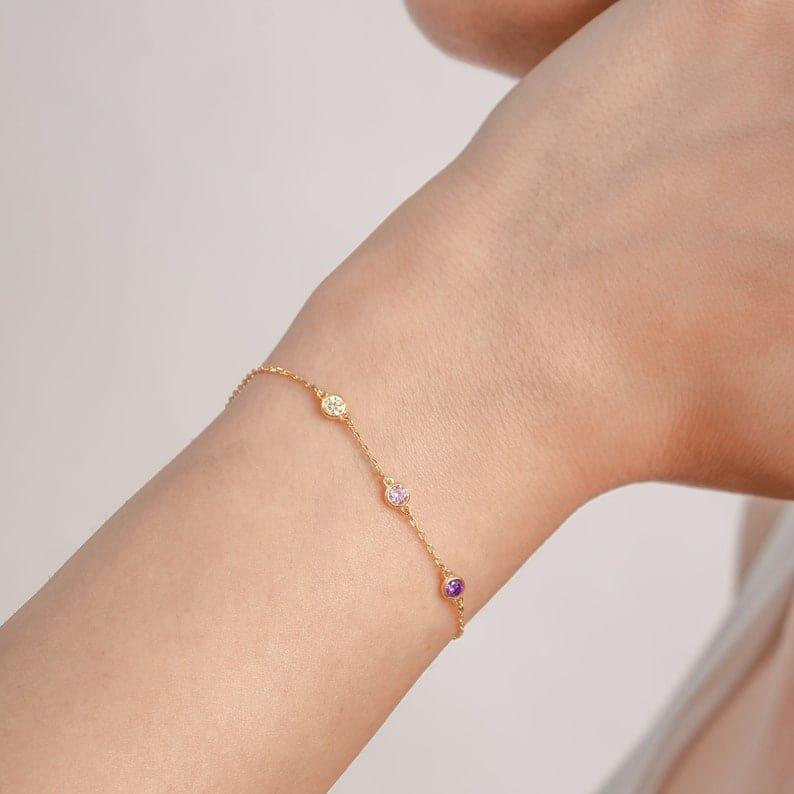 Herkimer Diamond Bangle Bracelet / on sale April Birthstone / Rose Gold Gemstone Bangle / Bridal Bracelet / Bridesmaid Gift / Gift for Mom