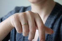 Gold Emerald Stackable 3 Stone Dainty Gemstone May Birthstone Minimalist Ring - JBR Jeweler