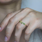 Gold Engagement Emerald Marquise Statement Emerald Dainty Gold Anniversary Ring - JBR Jeweler