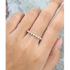 Half Eternity White Gold Pear Cut Stacking Matching Unique Moissanite Band - JBR Jeweler