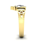 Heart Cut Bezel Set Sterling Silver Claddagh Ring - JBR Jeweler