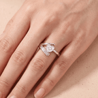 Gold heart shaped moissanite bridal ring