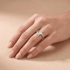Elegant heart moissanite promise ring for girlfriend