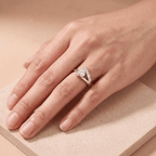Heart cut moissanite ring with baguette side stones