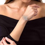 Honeycomb Bee Hive Sterling Silver Bangle Bracelet - JBR Jeweler