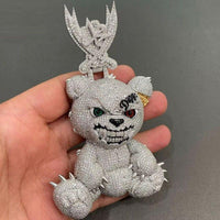 Ice Out Moissanite 3D Cartoon Bear Hip Hop Jewelry Pendant Pass Tester - JBR Jeweler