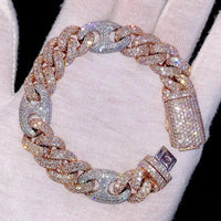 Iced Out Cuban VVS Moissanite Diamond Hip Hop Miami Cuban Men's Bracelet - JBR Jeweler