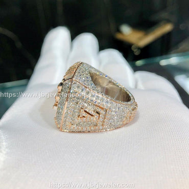 Custom Men's VVS Moissanite Bling Diamond Iced Out Rings