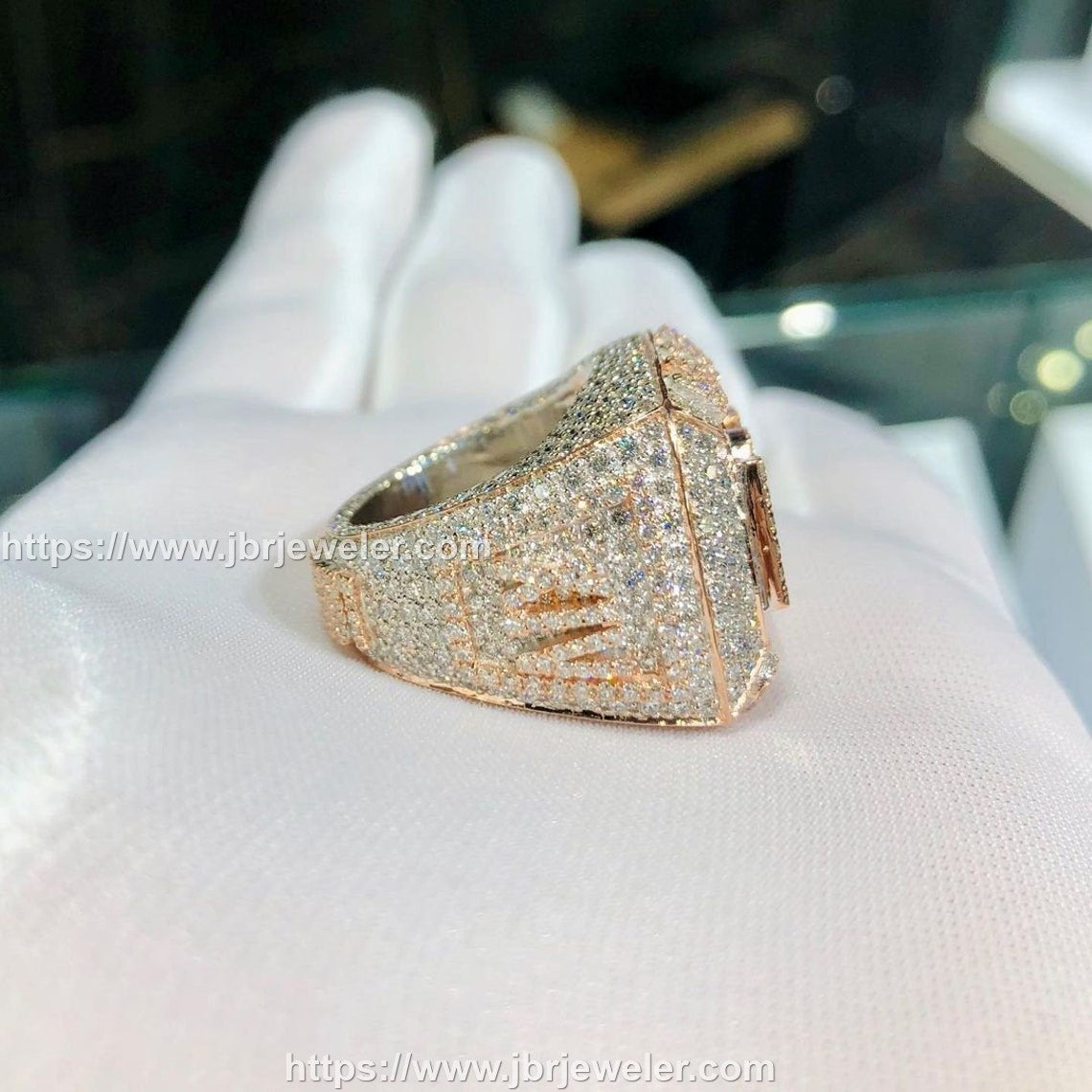 Custom Men's VVS Moissanite Bling Diamond Iced Out Rings - JBR Jeweler