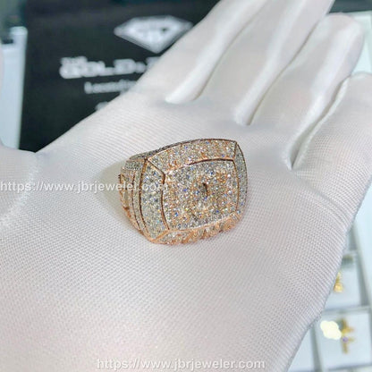 Custom Men's VVS Moissanite Bling Diamond Iced Out Rings