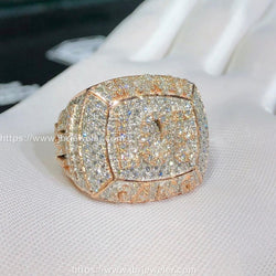 Custom Men's VVS Moissanite Bling Diamond Iced Out Rings