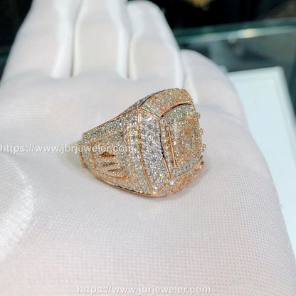 Maßgeschneiderte VVS Moissanite Bling Diamant Iced Out Ringe für Herren