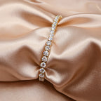 Solid 14k Yellow Gold Round Cut Lab Grown Diamond Prong Set Tennis Bracelet, Anniversary Gift - JBR Jeweler