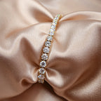 Solid 14k Yellow Gold Round Cut Lab Grown Diamond Prong Set Tennis Bracelet, Anniversary Gift - JBR Jeweler