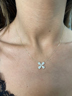 Solid 14k Yellow Gold Marquise Cut Lab Grown Diamond Flower Design Pendant, Perfect Necklace,, Anniversary Gift for Women - JBR Jeweler