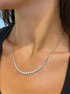 14k Solid Gold Round Cut Lab Diamond Paper Clip Chain Choker Necklace Gift for Anniversary - JBR Jeweler