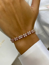 Bracelet de perles en forme de cœur en or 14 carats 