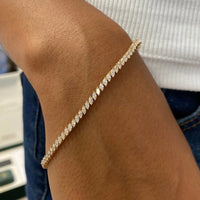 Bracelet de perles en forme de cœur en or 14 carats 