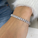14k White Gold Oval Shape Lab Grown Diamond Prong Set Tennis Bracelet, Bridal Jewelry - JBR Jeweler