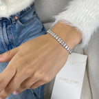 14k White Gold Oval Shape Lab Grown Diamond Prong Set Tennis Bracelet, Bridal Jewelry - JBR Jeweler