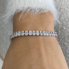 14k White Gold Oval Shape Lab Grown Diamond Prong Set Tennis Bracelet, Bridal Jewelry - JBR Jeweler