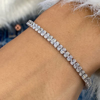 Bracelet de perles en forme de cœur en or 14 carats 