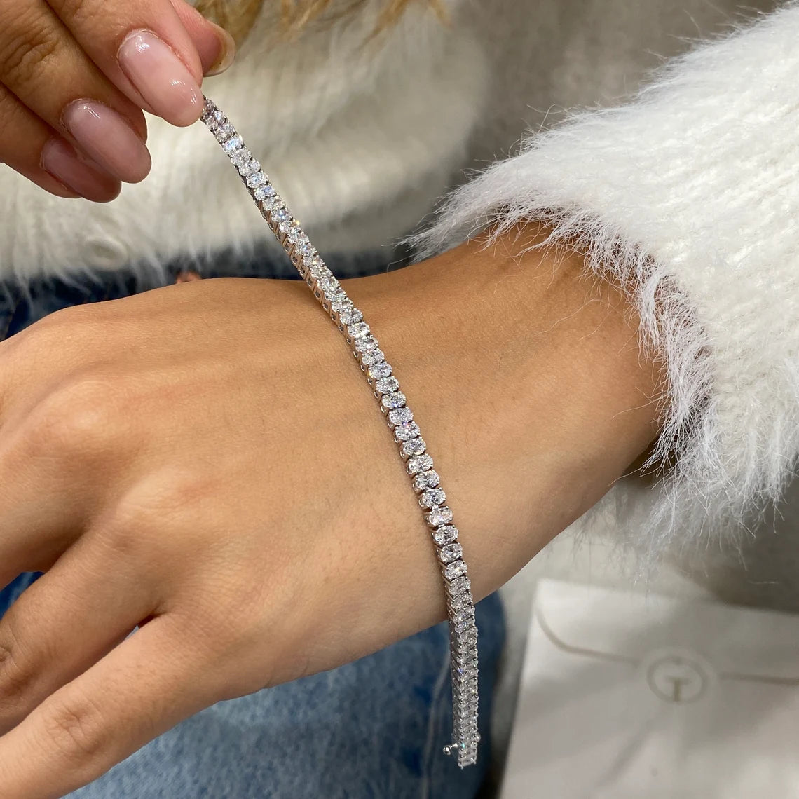 Bracelet de perles en forme de cœur en or 14 carats 