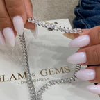 14k Gold 4*3 mm Pear Cut Lab grown Diamond Tennis Necklace, Prong Setting, For Women - JBR Jeweler