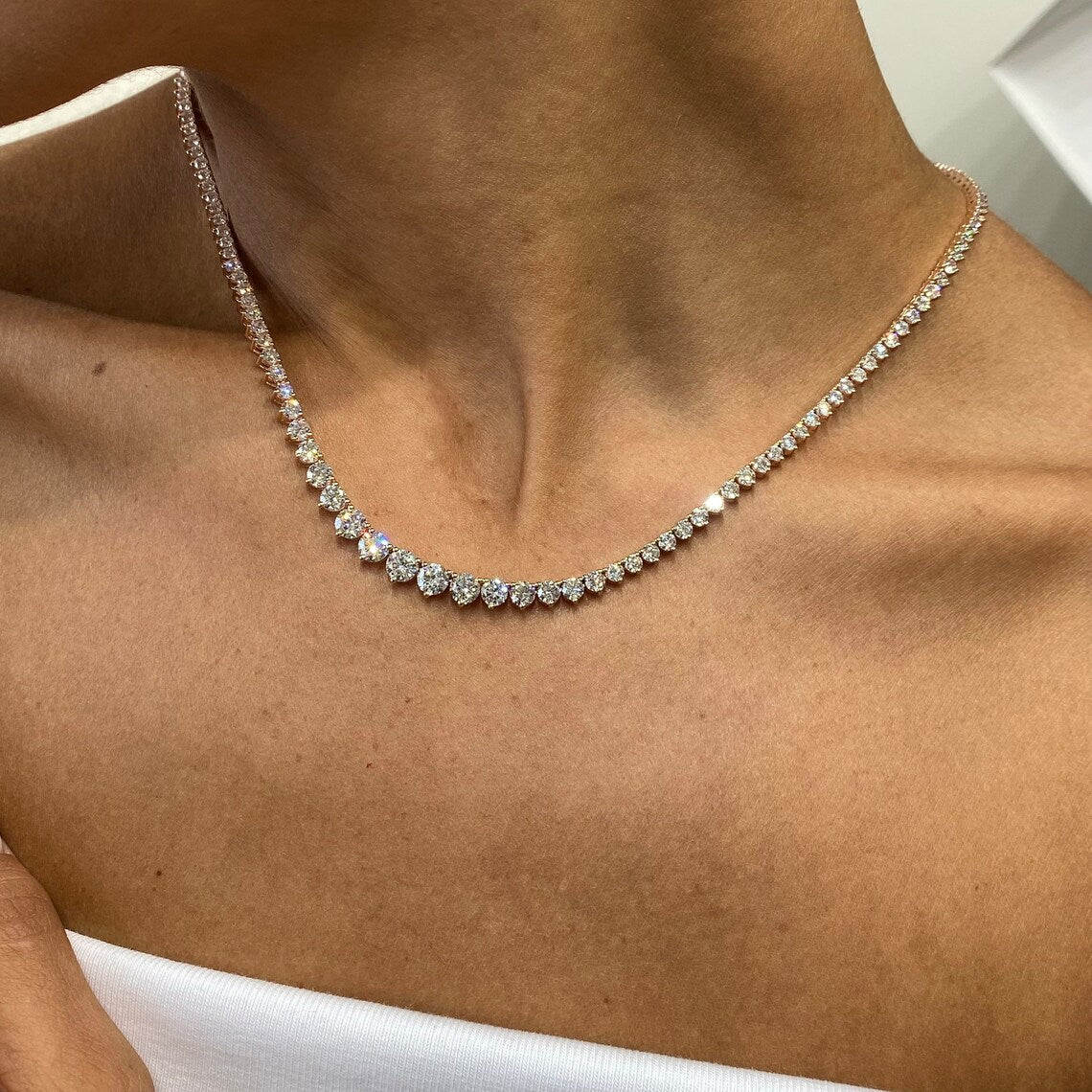 Collier de diamants cultivés en laboratoire de trèfle artificiel de luxe mini mignon de 14 carats